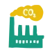 Pictogramme usine émission CO2 couleur vert